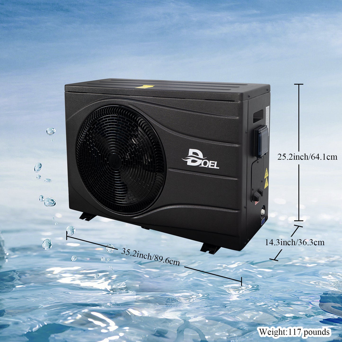 DOEL 44,000BTU INVERTER SWIMMING POOL HEAT PUMP 13KW FOR UP TO 8,000 GALLONS POOL