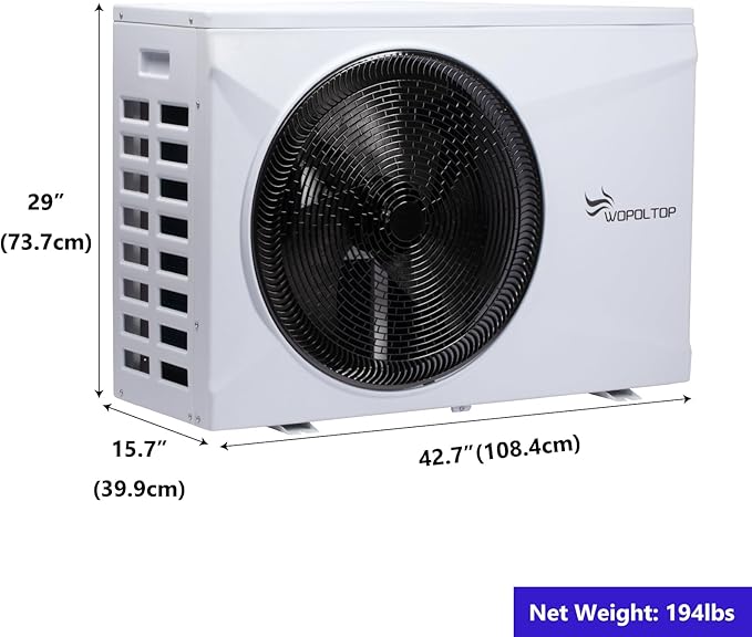 FULL DC INVERTER 100,000BTU SWIMMING POOL HEAT PUMP 30KW FOR UP TO 26,000 GALLONS POOL