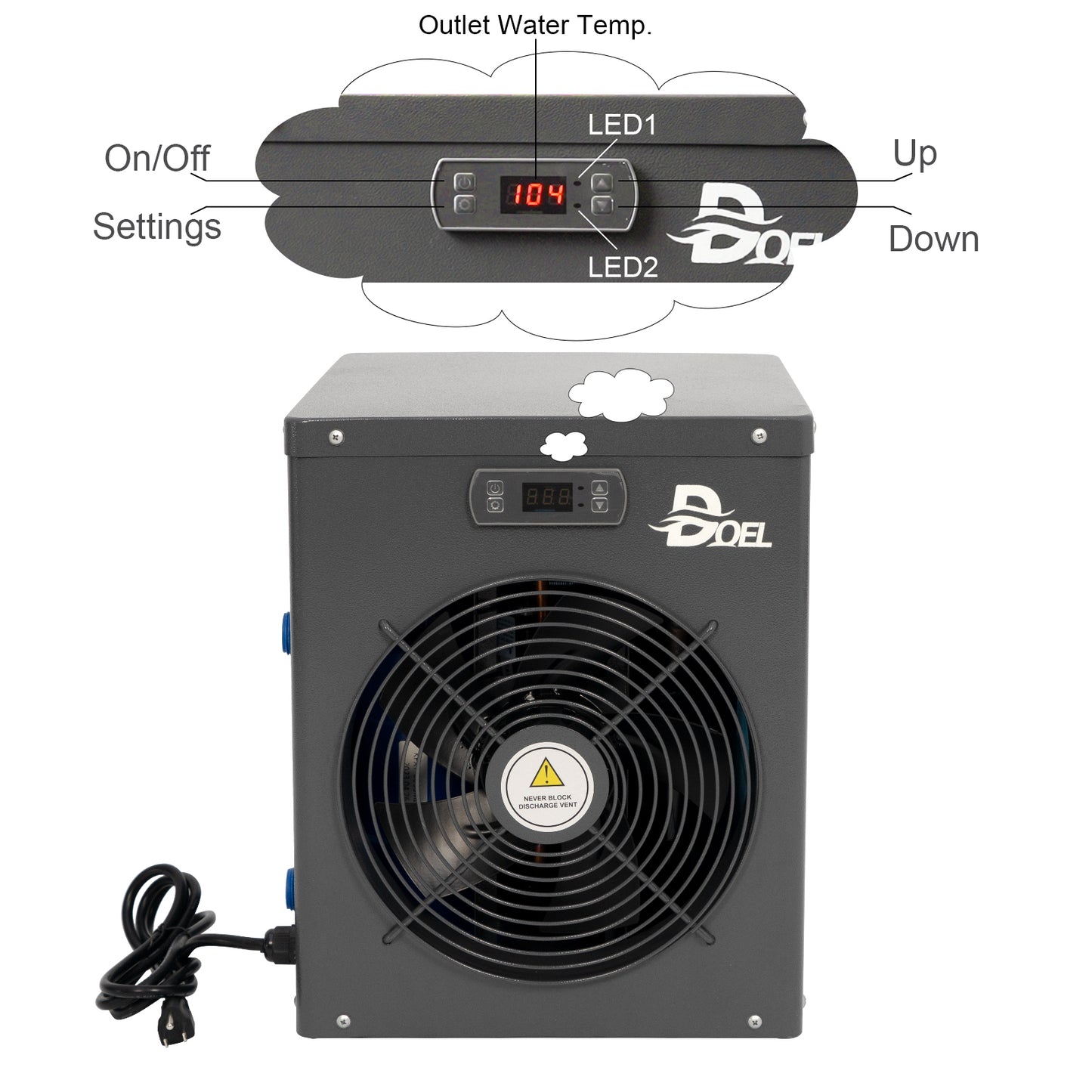 DOEL 3.5KW MINI SWIMMING POOL HEAT PUMP FOR ABOVE-GROUND POOLS