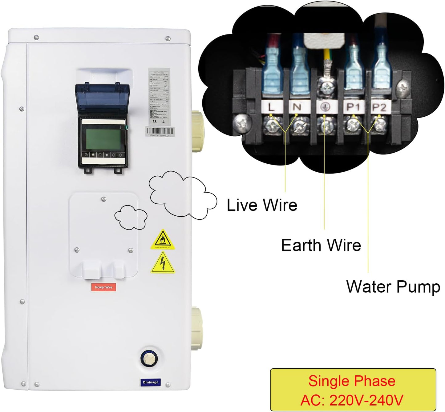 FULL DC INVERTER 100,000BTU SWIMMING POOL HEAT PUMP 30KW FOR UP TO 26,000 GALLONS POOL
