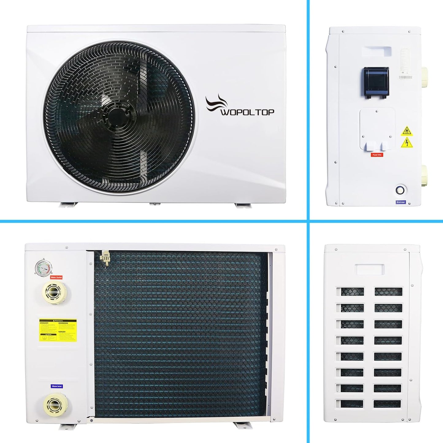FULL DC INVERTER 100,000BTU SWIMMING POOL HEAT PUMP 30KW FOR UP TO 26,000 GALLONS POOL