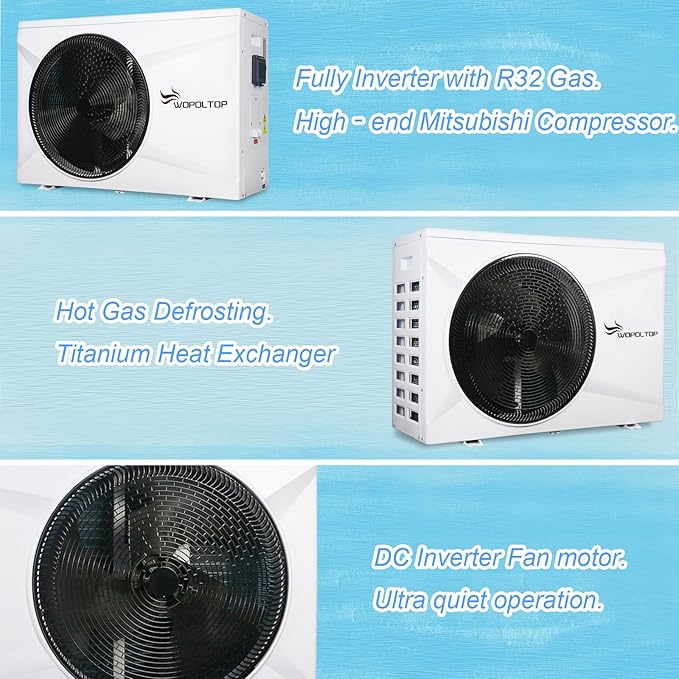FULL DC INVERTER 100,000BTU SWIMMING POOL HEAT PUMP 30KW FOR UP TO 26,000 GALLONS POOL