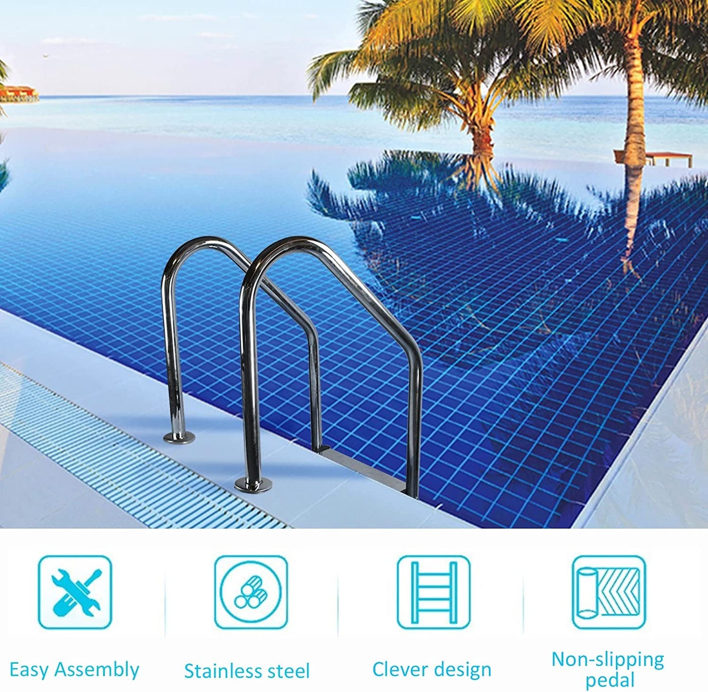 3-STEP SWIMMING POOL LADDER