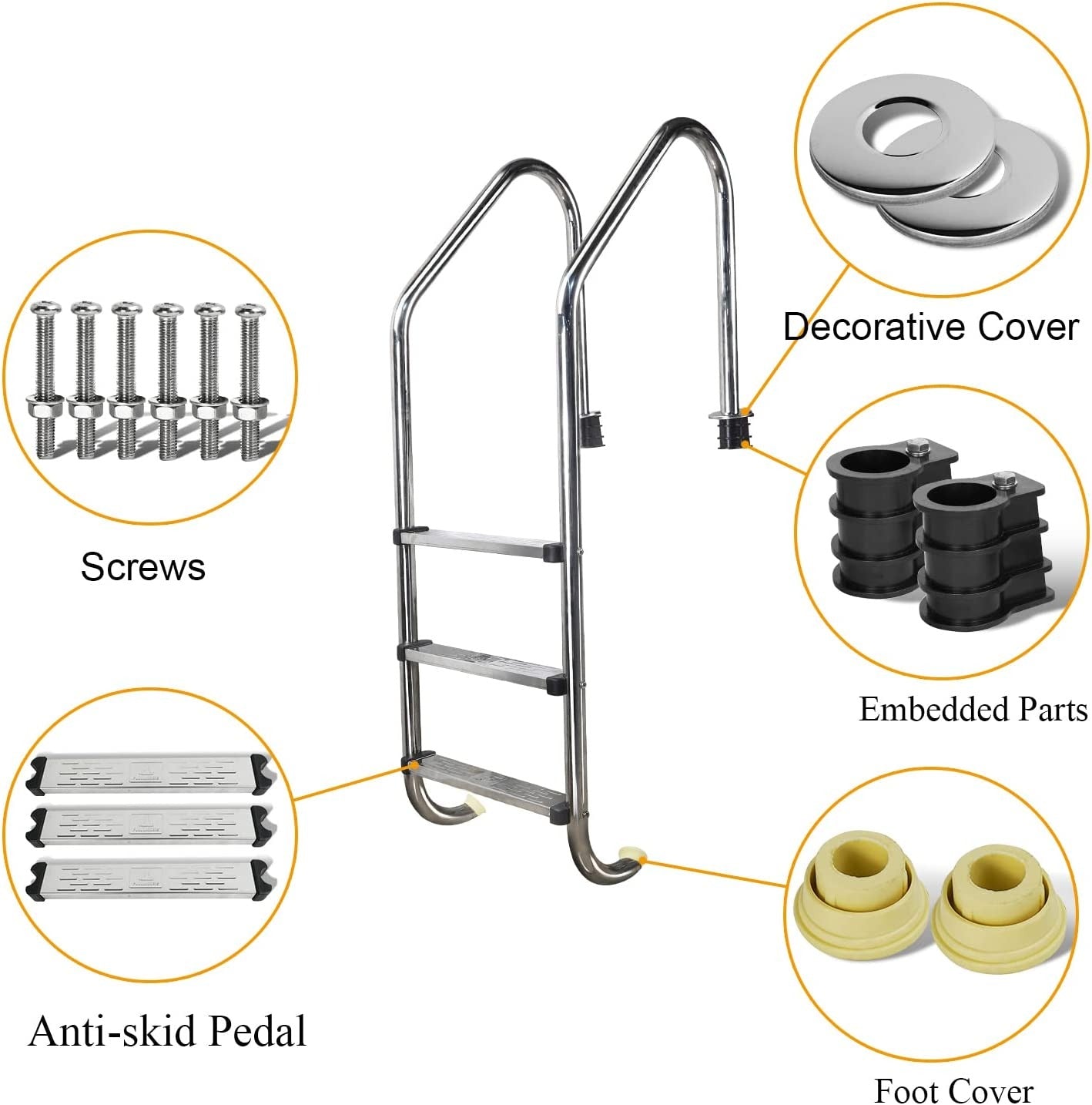 3-STEP SWIMMING POOL LADDER