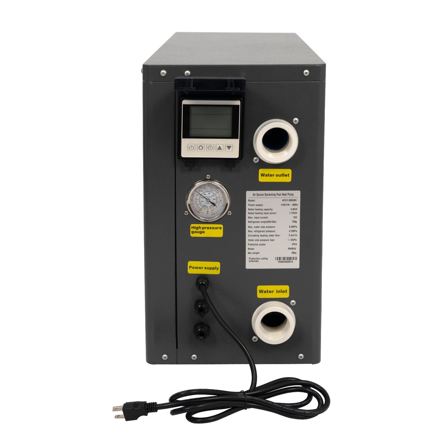 5.56 KW ELECTRIC POOL HEATER ON/OFF SWIMMING POOL HEAT PUMP 20000 BTU 110V 60Hz