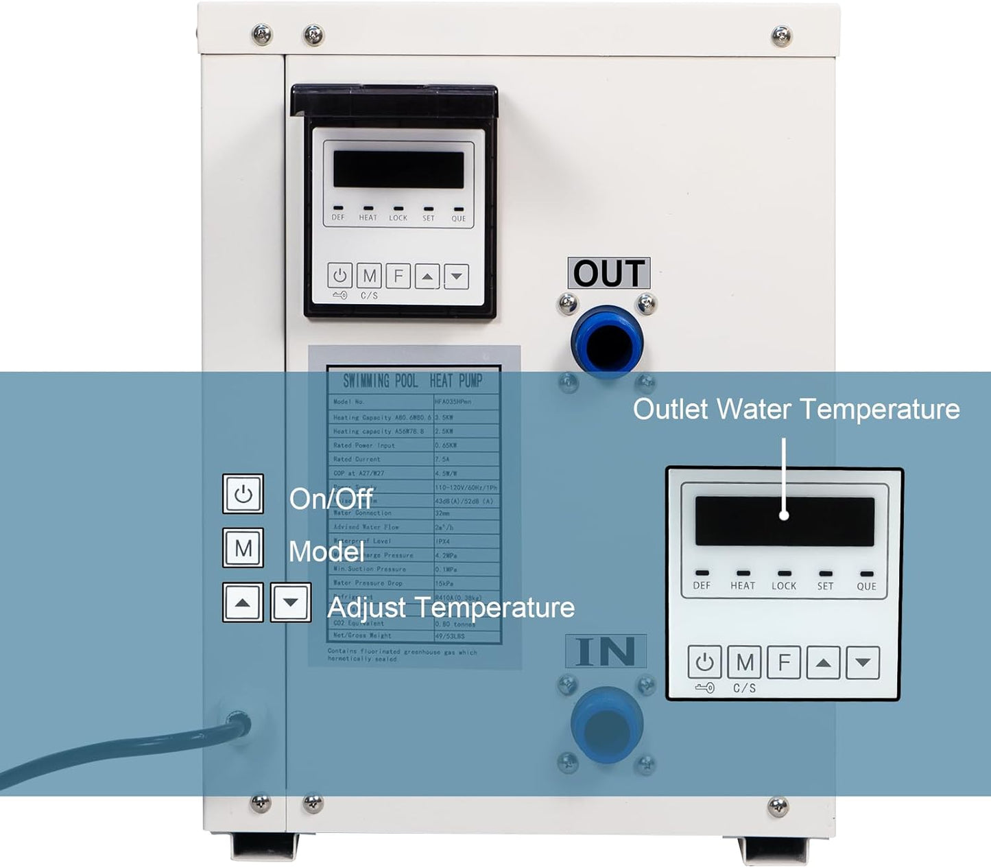 MINI SWIMMING POOL HEAT PUMP 12000 BTU FOR ABOVE GROUND POOLS