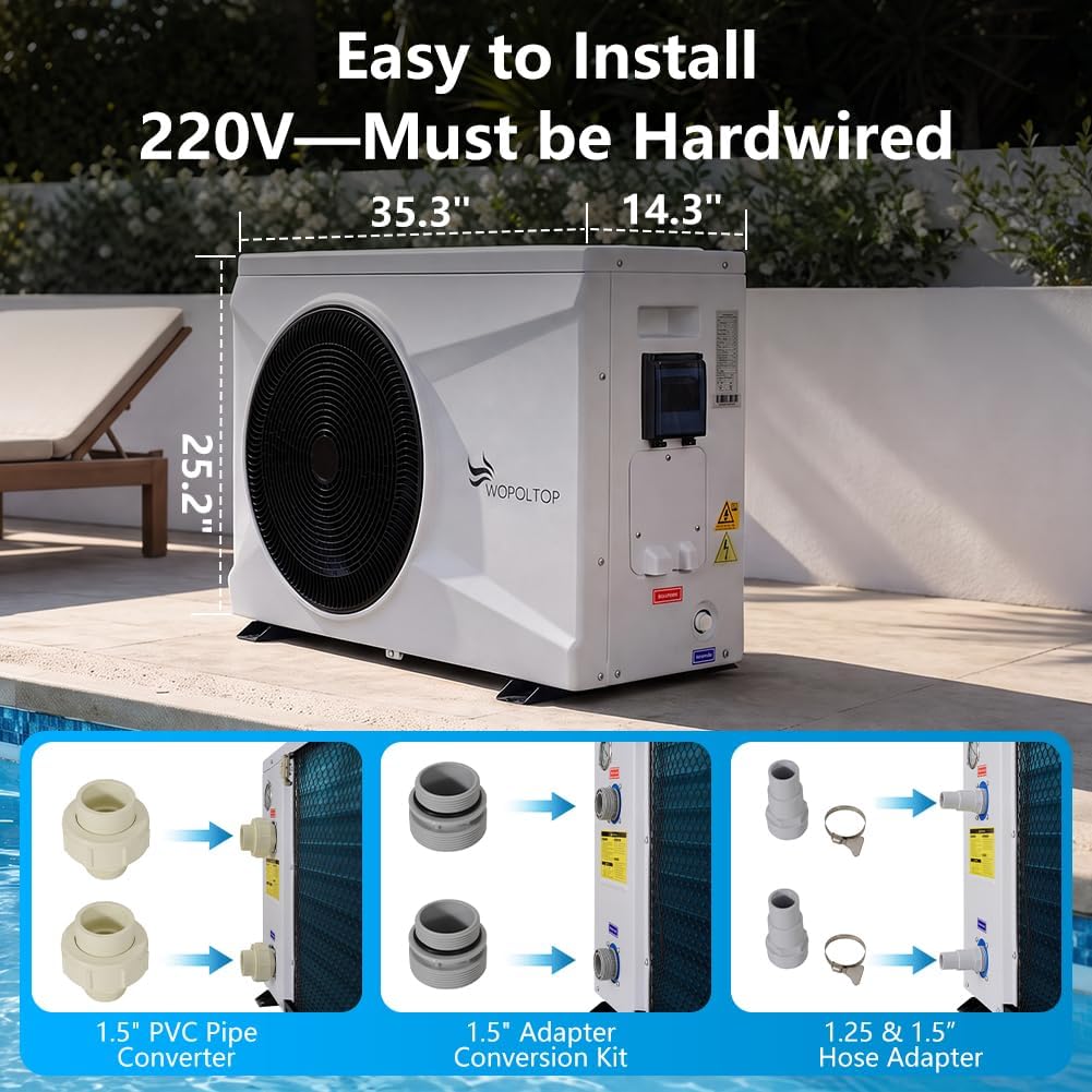 WOPOLTOP W17KW pool heat pump — 
