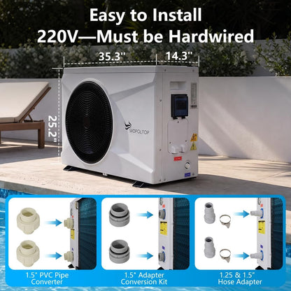WOPOLTOP W17KW pool heat pump — 
