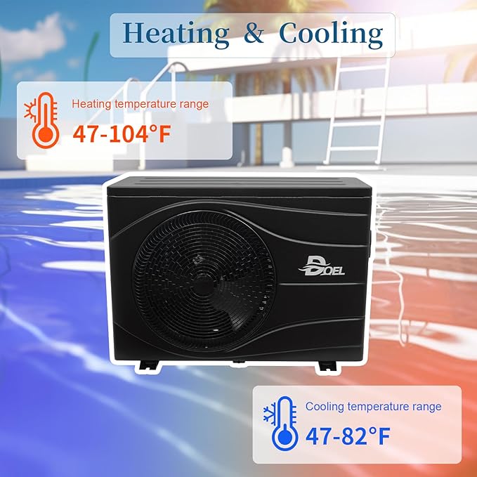 DOEL 120,000BTU INVERTER SWIMMING POOL HEAT PUMP 35KW FOR UP TO 30,000 GALLONS POOL