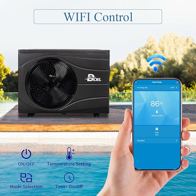 DOEL 120,000BTU INVERTER SWIMMING POOL HEAT PUMP 35KW FOR UP TO 30,000 GALLONS POOL