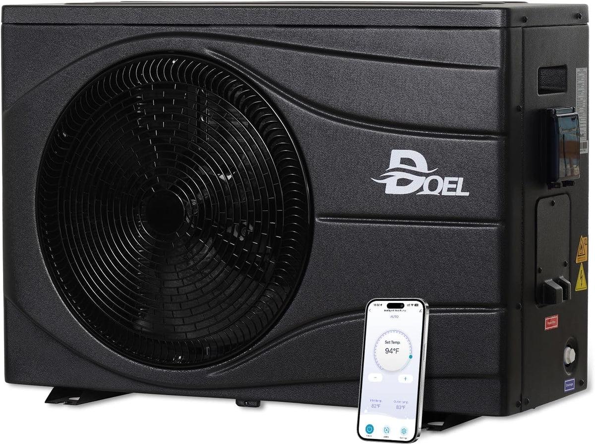 DOEL B21KW pool heat pump — Swimming Pool Heater for Above Ground and Inground Pool up to 20000 Gallons | 71000BTU Inverter Pool Heat Pump, High Efficiency, 220-240V Smart WiFi, Heating &amp; Cooling, 21SE