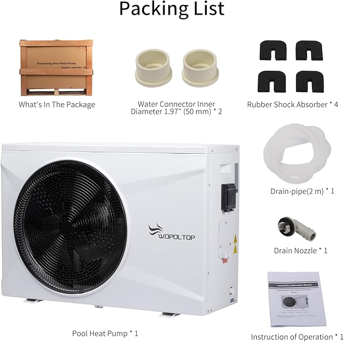Star Style Full DC Inverter Pool Heat Pump for Swimming Pools with WiFi Smart Control via APP