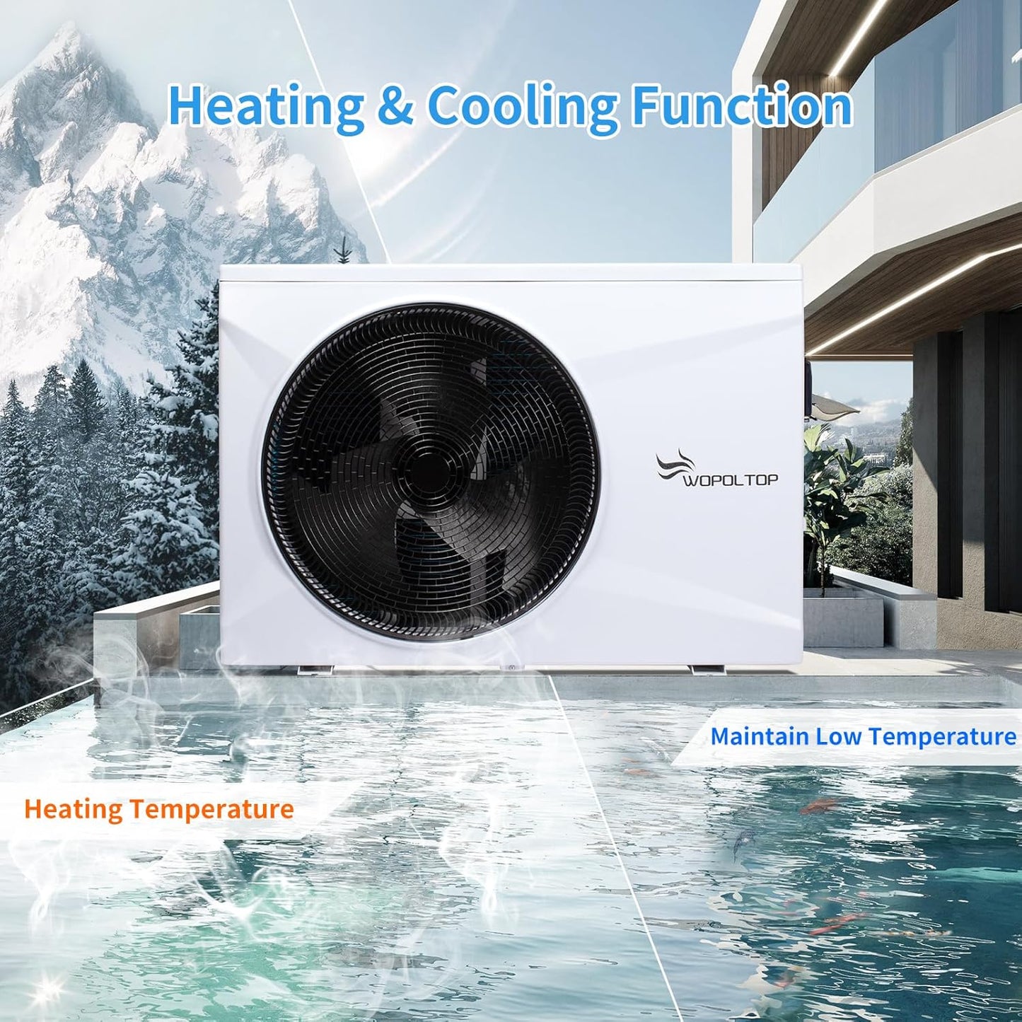 Star Style Full DC Inverter Pool Heat Pump for Swimming Pools with WiFi Smart Control via APP