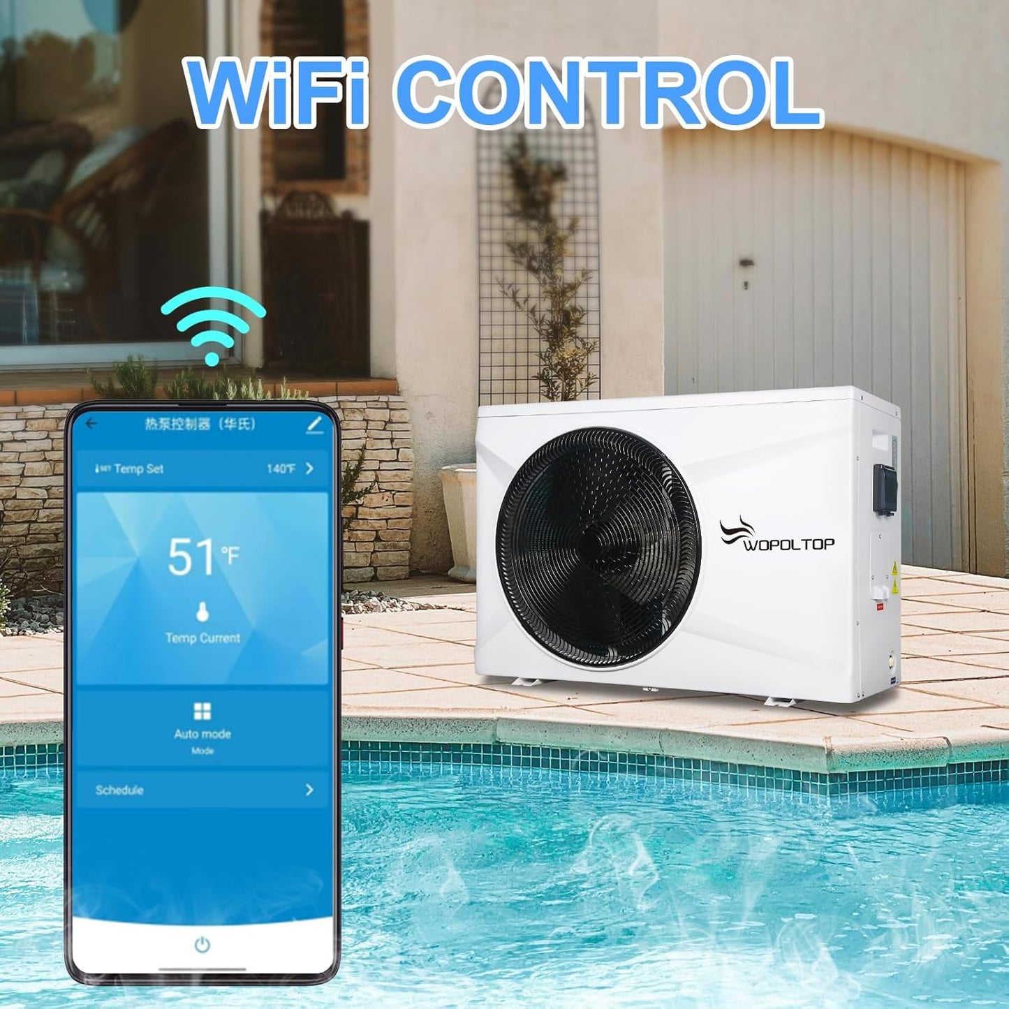 Star Style Full DC Inverter Pool Heat Pump for Swimming Pools with WiFi Smart Control via APP