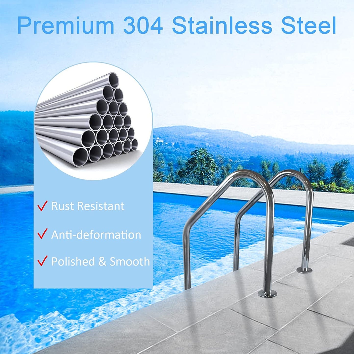 2-STEP SWIMMING POOL LADDER