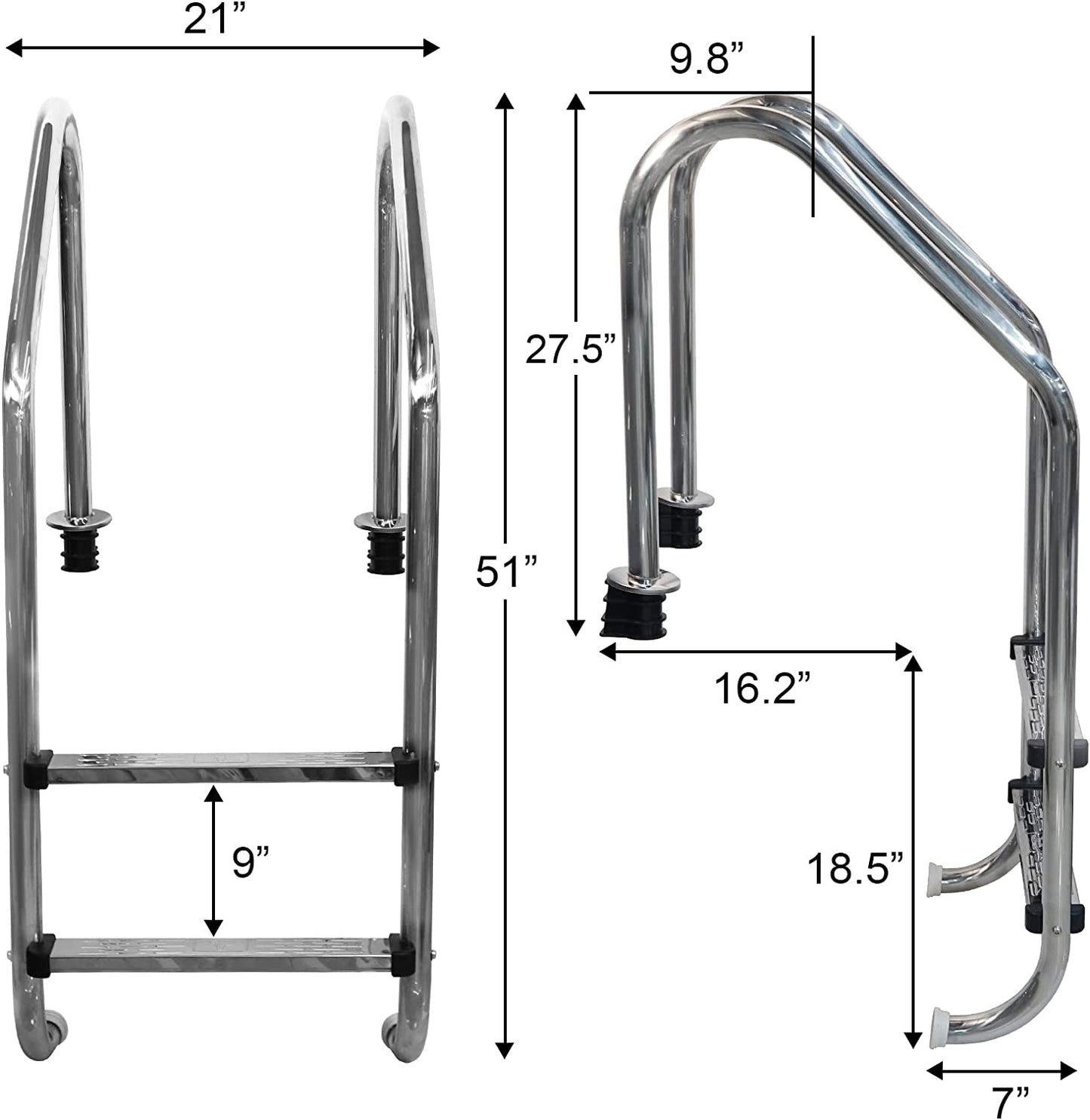 2-STEP SWIMMING POOL LADDER